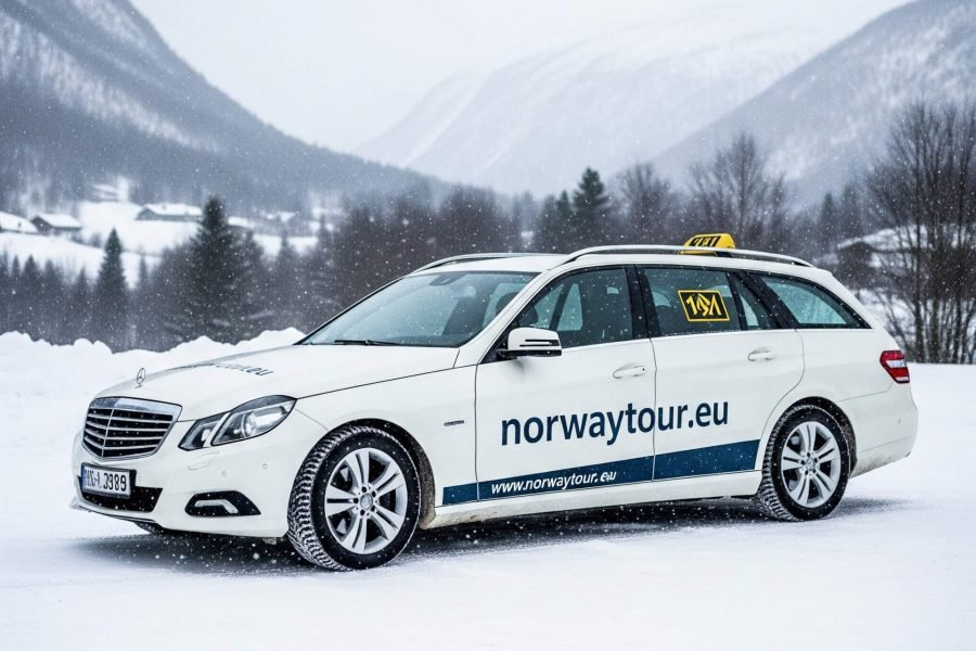 Mercedes cab used for private transfers from Kiruna to Tromso by Norwaytour.eu